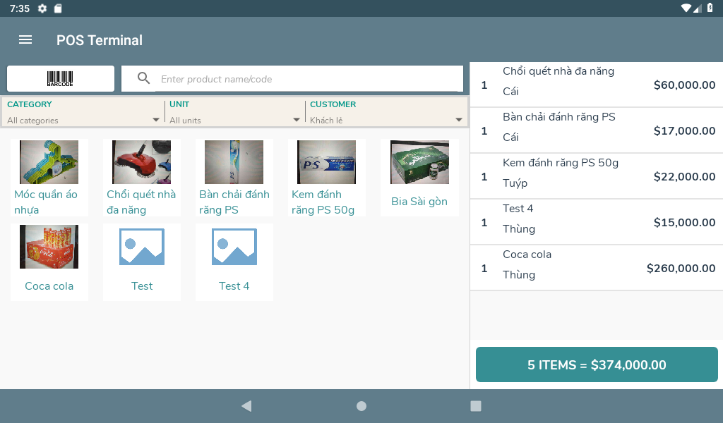 Point Of Sale Application Android + iOS (Tablet Version)