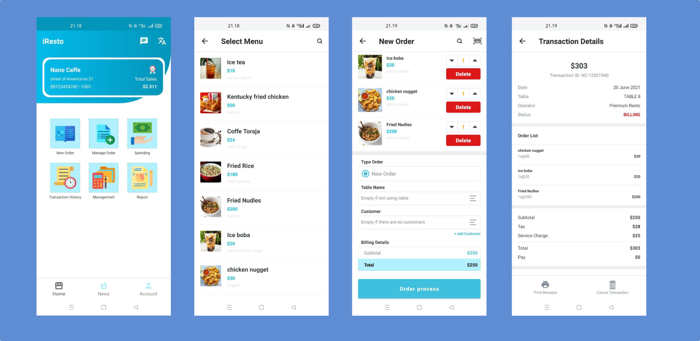iResto | Restaurant application with the most complete features, with rest API and multi access