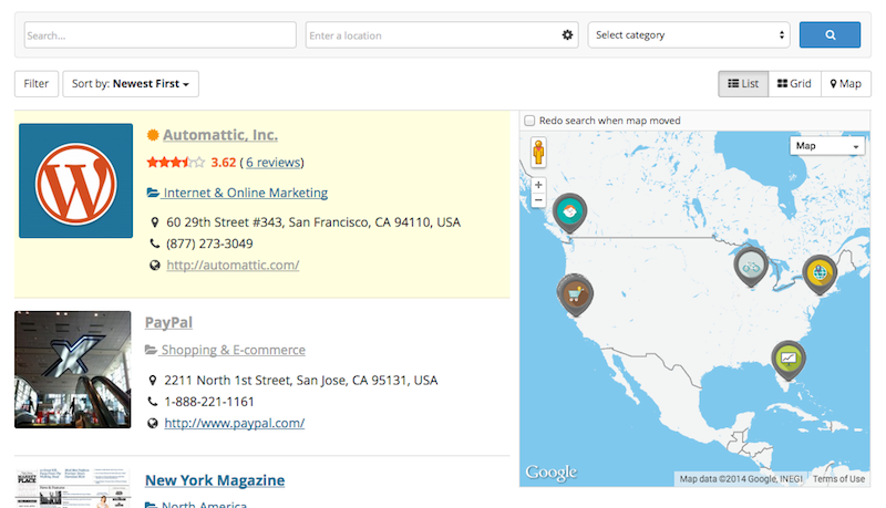 Sabai Directory plugin for WordPress