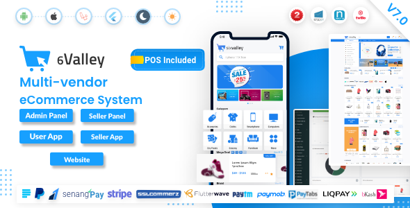 6valley Multi-Vendor E-commerce - Complete eCommerce Mobile App, Web, Seller and Admin Panel V7.0