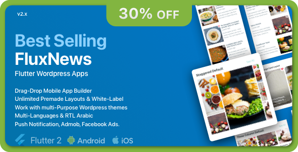 FluxNews - Flutter mobile app for Wordpress