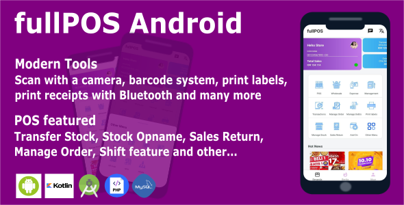 fullPOS | POS Application & Management System based on Android Complete Business with php, mysql