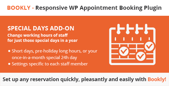 Bookly Special Days (Add-on)