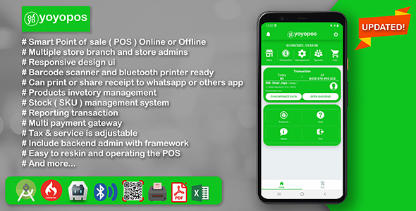 YoyoPOS - Smart POS For Android with Admin Backend Panel and Barcode Scanner