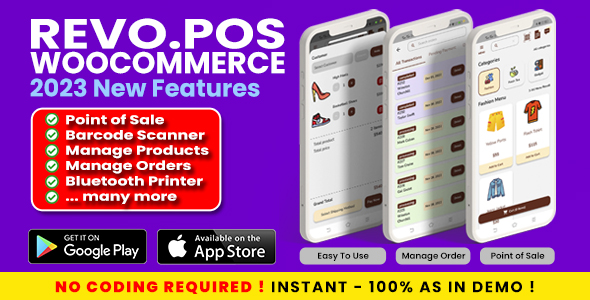 RevoPOS - Woocommerce POS / Point of Sale Flutter Mobile App with Bluetooth Printer Support
