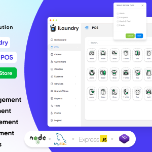iLaundry : Dry Cleaning & Laundry Service Booking with POS | Single & Multi Branch Complete Solution