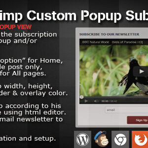 Mailchimp Custom Popup Subscription for wordpress