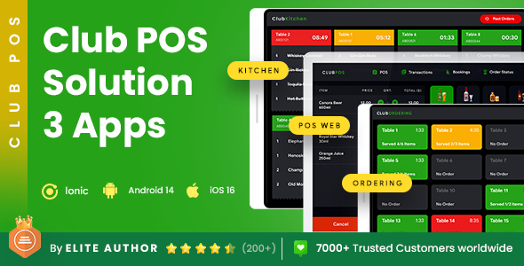 Club POS System Software | Club & Bar Kitchen & Ordering App | ClubPOS IONIC