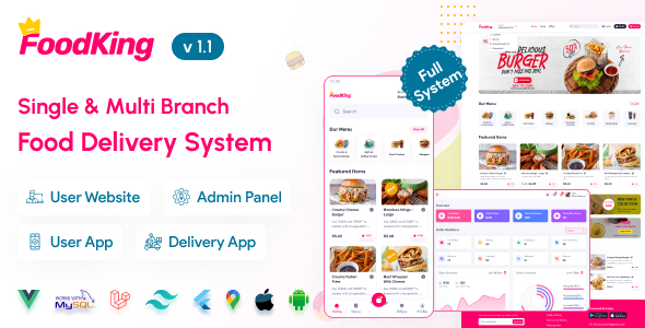 FoodKing - Restaurant Food Delivery System with Admin Panel & Delivery Man App | Restaurant POS