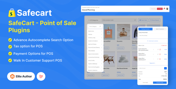 Pos (Point Of Sales) Plugin - Safecart Multi-Vendor Laravel eCommerce platform