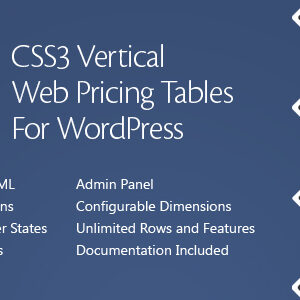 CSS3 Vertical Web Pricing Tables for WordPress