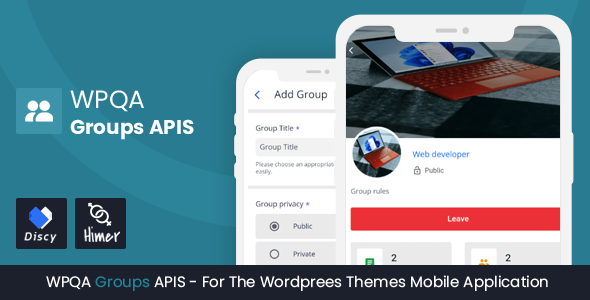 WPQA Groups APIs - Addon For The WordPress Themes