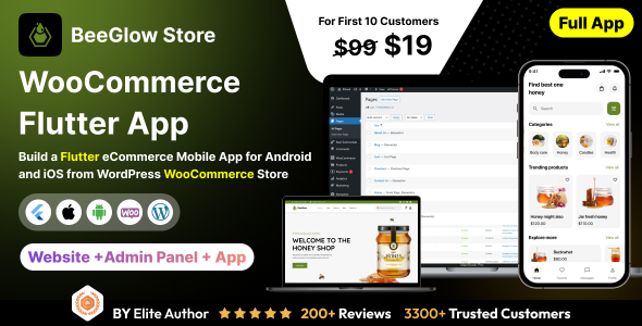 BeeGlow Store App - E-commerce Store app in Flutter 3.x (Android, iOS) with WooCommerce Full App