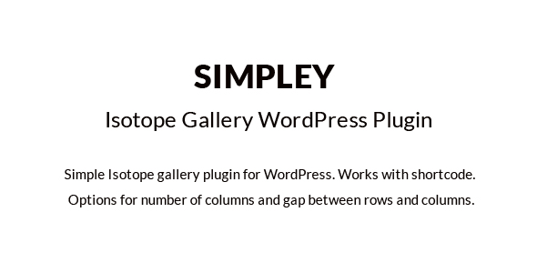 Simpley - Isotope Gallery WordPress plugin