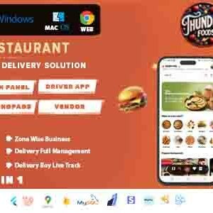 ThunderFood - Multi Restaurant Food Ordering & Delivery Solution (User, Driver, Admin, POS)