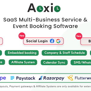 Aoxio - SaaS Multi-Business Service & Event Booking Software