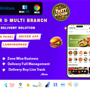 TastyKitchen - SingleVendor & MultiBranch Food Ordering & Delivery Solution(User,Driver,Admin,POS)