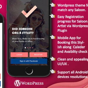 Saloon Booking Android Native App with Wordpress Plugin with Responsive Web Theme